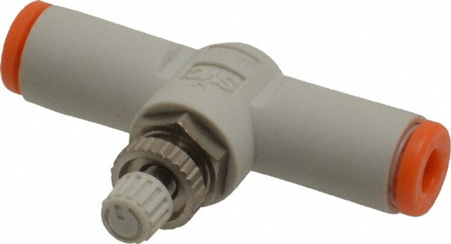 SMC PNEUMATICS AS1002F-01 Air Flow Control Valve: In-Line, Tube, 1/8" Tube OD