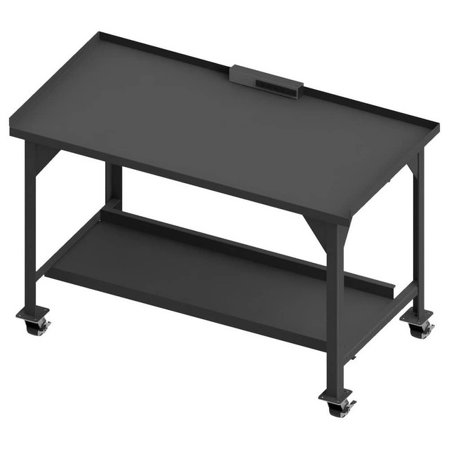 Durham DWBM-3072-BE-PS Mobile Work Benches; Type: Heavy-Duty Mobile Workbench ; Bench Type: Heavy-Duty Mobile Workbench ; Edge Type: Square ; Depth (Inch): 30 ; Leg Style: Fixed ; Load Capacity (Lb. - 3 Decimals): 4000.000