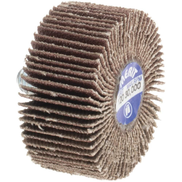 Merit Abrasives 08834132003 Mounted Flap Wheel: 5/8" Face Width, 120 Grit, Aluminum Oxide