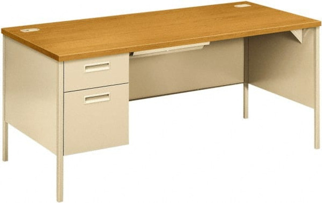 Hon HONP3266LCL Office Cubicle Workstations & Worksurfaces; Type: Single Left Pedestal Workstation Desk; Cubicle Workstation Type: Single Left Pedestal Workstation Desk; Material: Steel; Length (Inch): 66 in; Overall Length: 66 in; Overall Depth: 30 