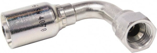 Parker 1L956-4-4 Hydraulic Hose Mediun Drop Female JIC Swivel 90 ° Elbow: 4 mm, 7/16-20, 6,000 psi