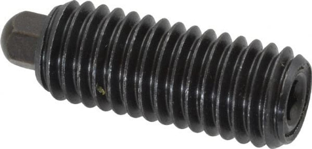 Vlier H58 Threaded Spring Plunger: 3/8-16, 1-1/8" Thread Length, 3/16" Projection