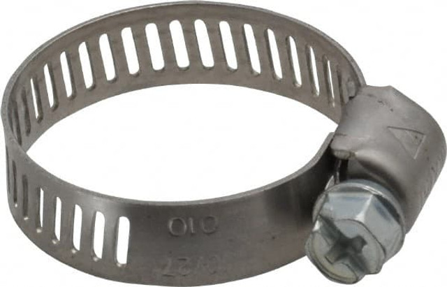 IDEAL TRIDON 62P1051 Worm Gear Clamp: SAE 10, 1/2 to 1-1/16" Dia, Stainless Steel Band