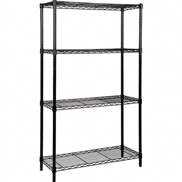 Quantum Storage WR54-1824BK Starter Unit Wire Shelving: 800 lb Shelf Capacity, 4 Shelves