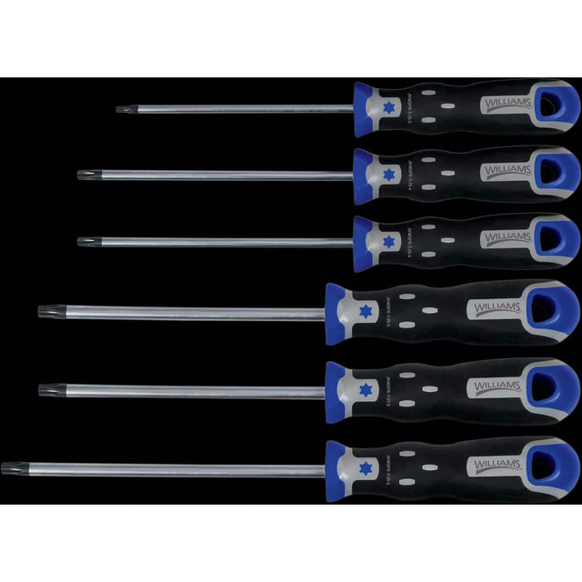 Williams JHWSPRS-6T Screwdriver Sets; Screwdriver Types Included: Torx ; Container Type: Vinyl Pouch ; Tether Style: Not Tether Capable ; Finish: Chrome ; Number Of Pieces: 6 ; Insulated: No