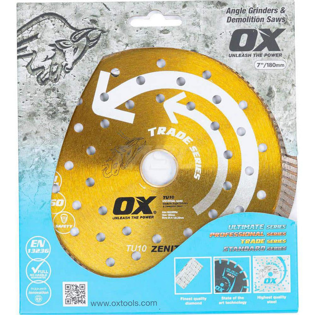 Ox Tools OX-TU10-7 Wet & Dry Cut Saw Blade: 7" Dia, 5/8 & 7/8" Arbor Hole