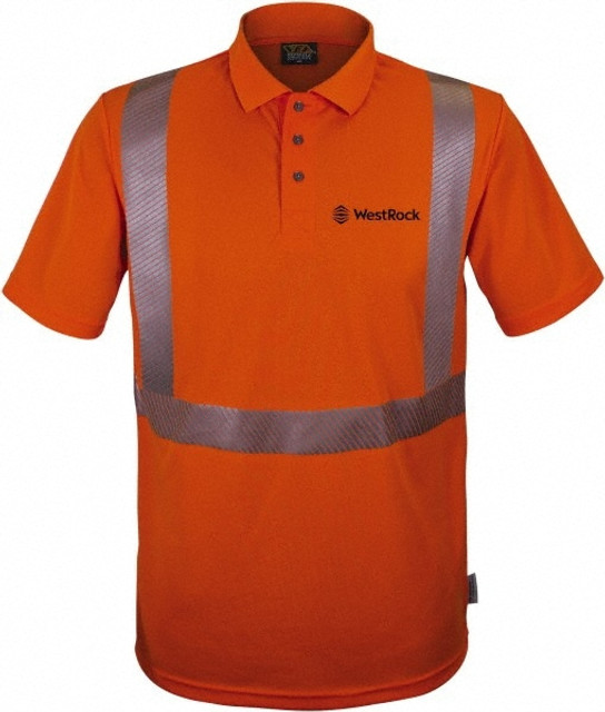 Reflective Apparel Factory 302CTORSMWRBK01 Work Shirt: High-Visibility, Small, Polyester, High-Visibility Orange