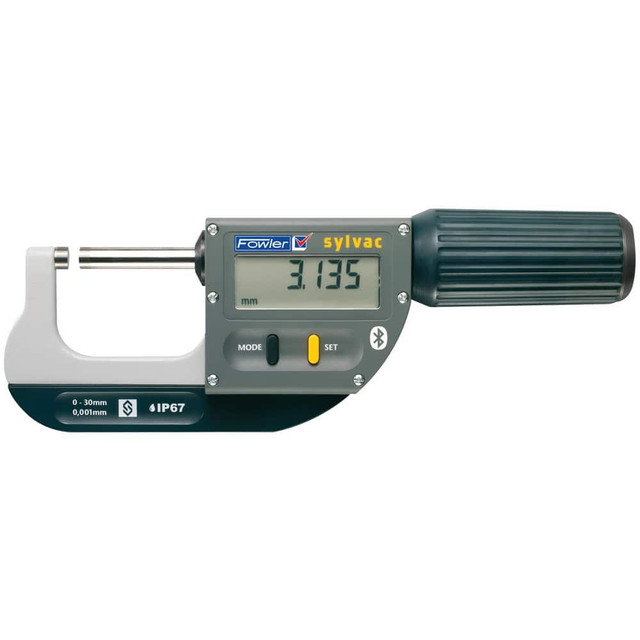 Fowler 548151300 Electronic Outside Micrometers; Micrometer Type: Rapid Measurement ; Minimum Measurement (mm): 0.00 ; Maximum Measurement (mm): 30.00 ; Accuracy (Decimal Inch): 0.000120 ; Resolution (Decimal Inch): 0.00005 ; Rotating Spindle: Yes