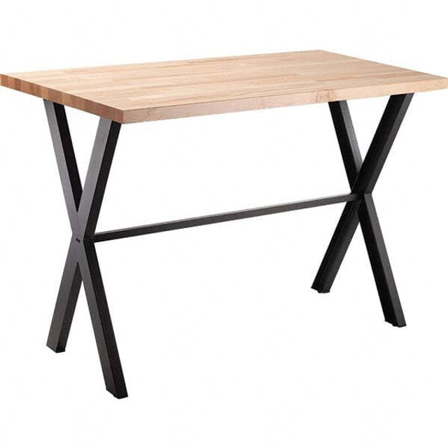 National Public Seating CLT3072B2BB Cafeteria Table: Butcherblock Table Top, Rectangle, 72" OAL, 30" OAW, 42" OAH