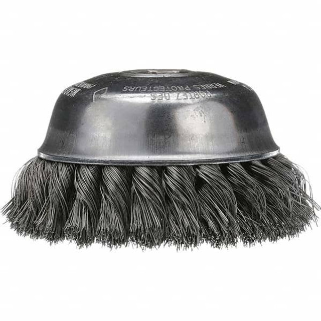 Osborn 0003304900 Cup Brush: 6" Dia, 0.02" Wire Dia, Stainless Steel, Knotted