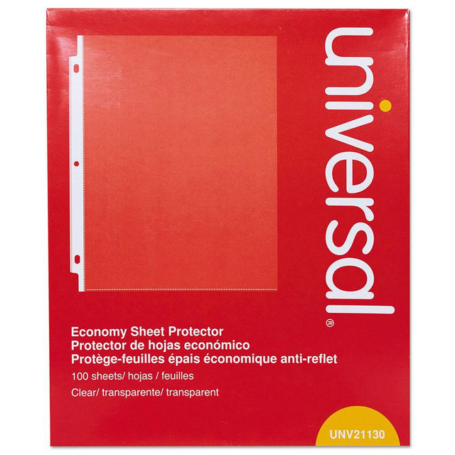 UNIVERSAL UNV21130 100 Pc Sheet Protector-Ring Binder: Clear