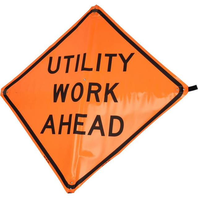 PRO-SAFE 07-800-3723-L Traffic Control Sign: Triangle, "Utility Work Ahead"