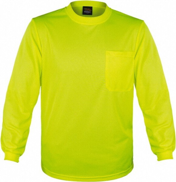 Reflective Apparel Factory 200BLMMD Work Shirt: High-Visibility, Medium, Polyester, High-Visibility Lime, 1 Pocket