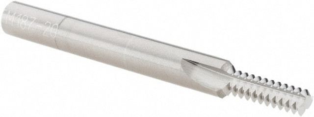 Scientific Cutting Tools TM187-20 Straight Flute Thread Mill: 1/4-20, Internal, 3 Flutes, 1/4" Shank Dia, Solid Carbide