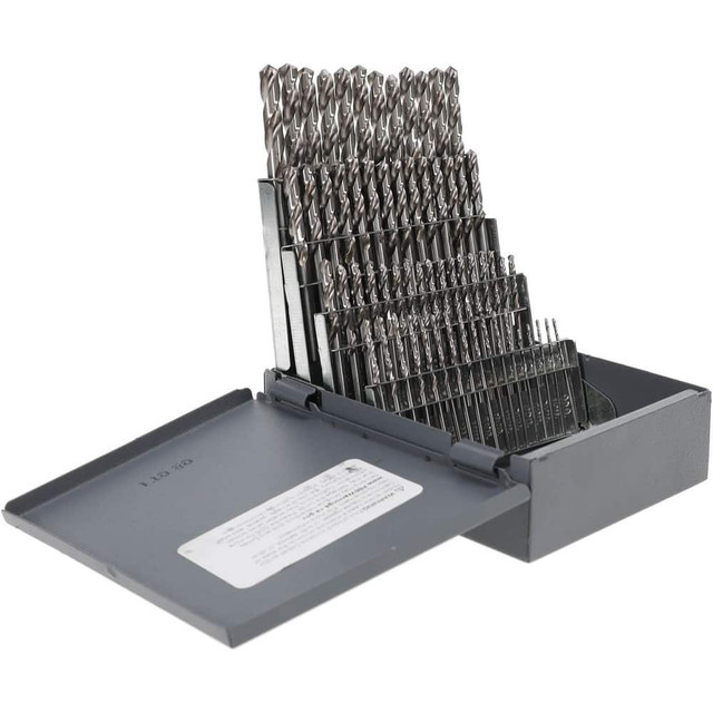 Hertel 07575012 Drill Bit Set: Screw Machine Length Drill Bits, 60 Pc, 118 °, High Speed Steel