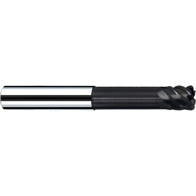 Fraisa B15652536 Corner Radius End Mill: 1/2" Dia, 1/2" LOC, 45 deg Helix, C Coated, Corner Radius End, Centercutting Series G Speed