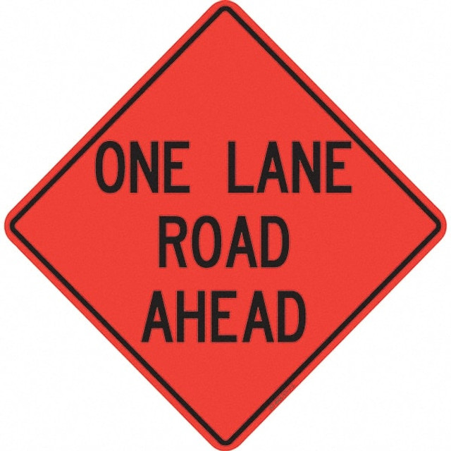 PRO-SAFE 07-800-3711-L Traffic Control Sign: Triangle, "One Lane Road Ahead"