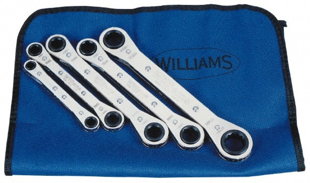 Williams MWS-30 Ratcheting Box Wrench Set: 5 Pc, Metric