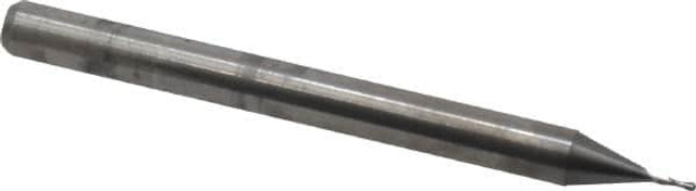 SGS 00827 Square End Mill: 0.021'' Dia, 1/16'' LOC, 1/8'' Shank Dia, 1-1/2'' OAL, 2 Flutes, Solid Carbide