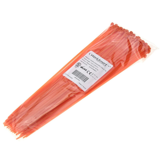 PRO-SOURCE TSL-370-S-YO-PR Cable Tie Duty: 14.6" Long, Orange, Nylon, Standard