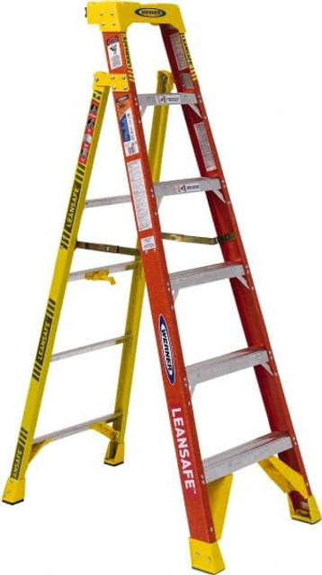 Werner L6206 5-Step Fiberglass Step Ladder: Type IA, 6' High