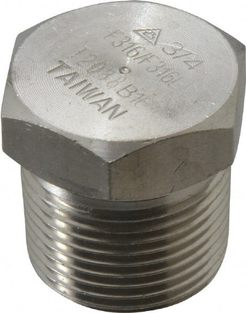 Merit Brass 3617HD-12 Pipe Hex Plug: 3/4" Fitting, 316 & 316L Stainless Steel