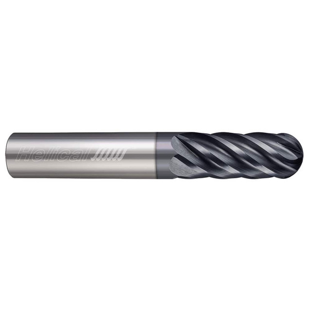 Helical Solutions 59450 Ball End Mill:  0.5000" Dia,  2.0000" LOC,  6 Flute,  Solid Carbide