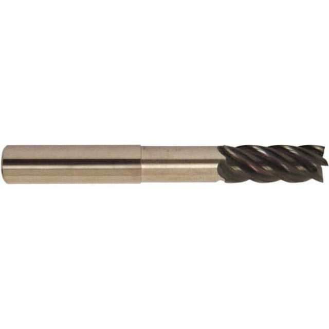 Accupro 6503294 Square End Mill:  0.5000" Dia, 0.625" LOC, 0.5" Shank Dia, 4" OAL, 5 Flutes, Solid Carbide