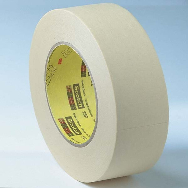 3M 7000001267 Masking Tape: 72 mm Wide, 55 m Long, 6.3 mil Thick, Tan