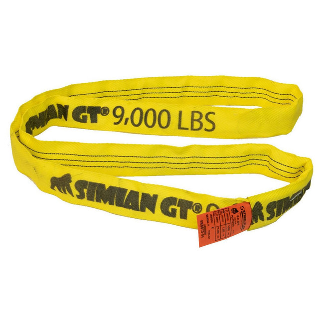 Stren-Flex ERSST3-10 Round Sling: 2.1" Wide, 10' Long, 9,000 lb Vertical, 7,200 lb Choker, 18,000 lb Basket, Polyester