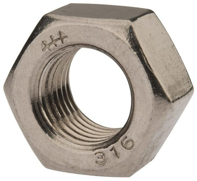 Value Collection 763120PS Hex Nut: 7/16-20, Grade 316 Stainless Steel, Uncoated