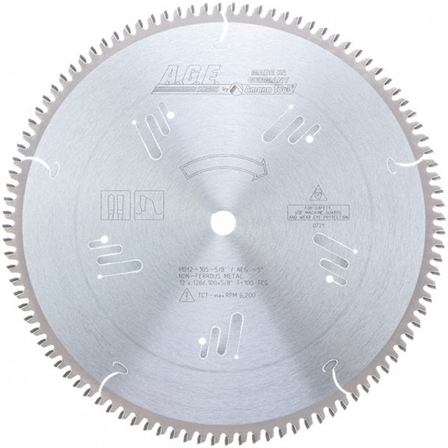 Amana Tool MD12-105-5/8 Wet & Dry Cut Saw Blade: 12" Dia, 5/8" Arbor Hole, 100 Teeth