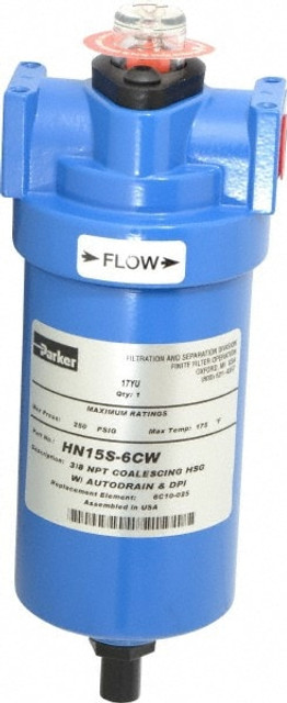 Parker HN15S-6CW Coalescing Compressed Air Filter: 3/8" NPT Port