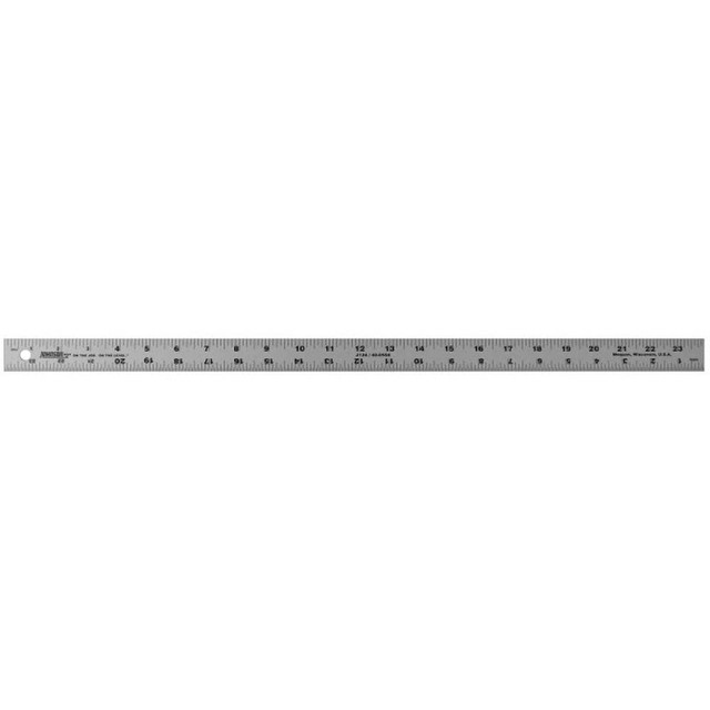 Johnson Level & Tool J124 Steel Rule: 24" OAL, English Graduation, 1-1/8" OAW