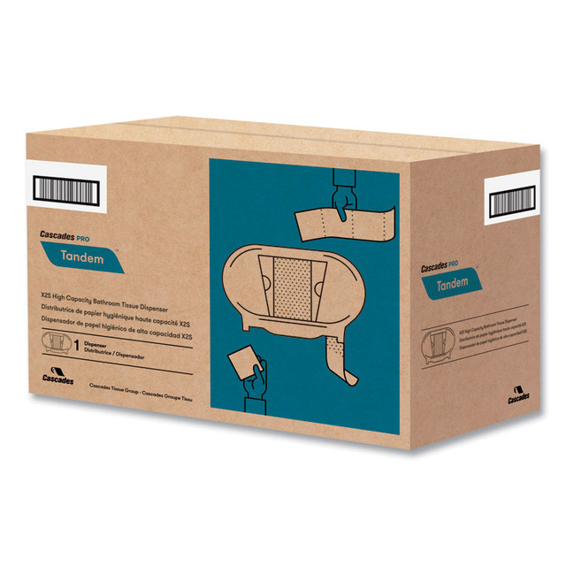 CASCADES TISSUE GROUP PRO C272 Tandem High Capacity Bath Tissue Dispenser, 10.9 x 5.4 x 7.3, Smoked Gray