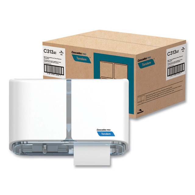 CASCADES TISSUE GROUP PRO C313 Tandem No Touch High Capacity Bath Tissue Dispenser, 12.5 x 6.6 x 7.2, White