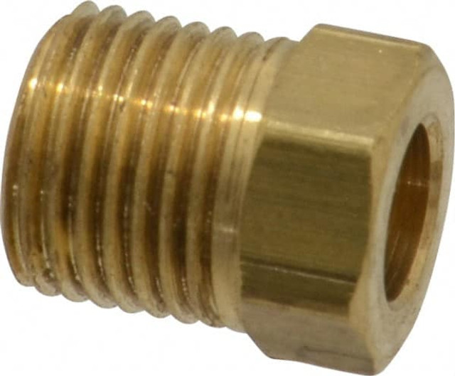 Parker 41IF-4 Brass Flared Tube Inverted Nut: 1/4" Tube OD, 7/16-24 Thread