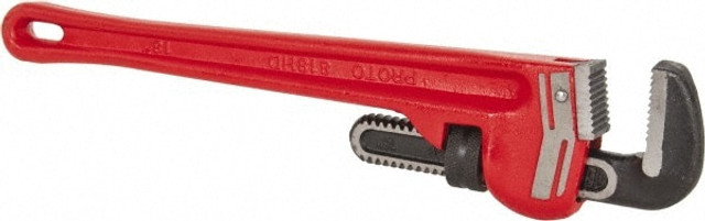 Proto J818HD Straight Pipe Wrench: 18" OAL, Steel