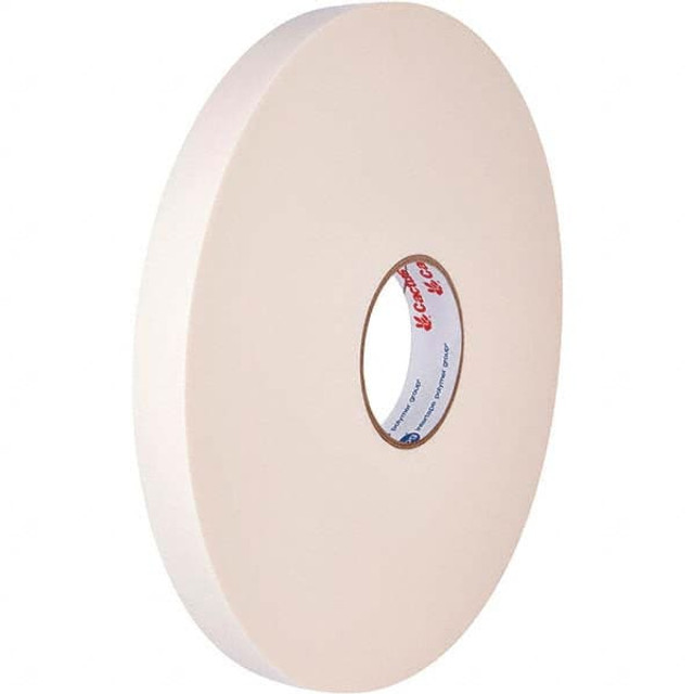 Intertape N2215.1 White Double-Sided Polyethylene Foam Tape: 12 mm Wide, 33 m Long, 6 mil Thick, Acrylic Adhesive