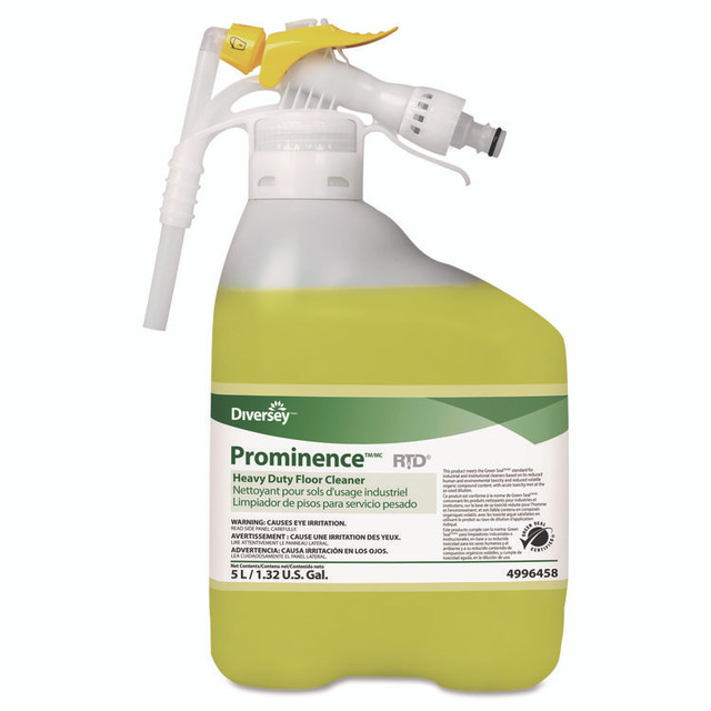 DIVERSEY 94996458 Prominence Heavy-Duty Floor Cleaner, Citrus, 5 L, RTD, 1 Bottle/Carton