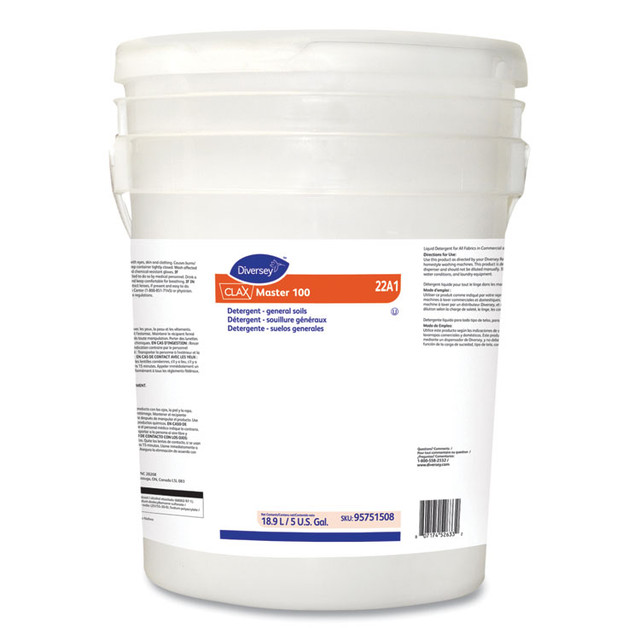 DIVERSEY 95751508 Clax Master 100 Laundry Detergent, 5 gal Pail