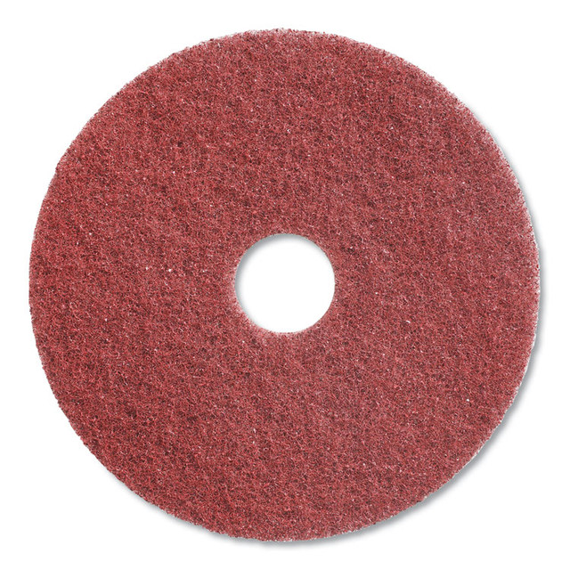 DIVERSEY DD7523648 High-Traffic Twister Floor Pad, 17" Diameter, Red, 2/Carton