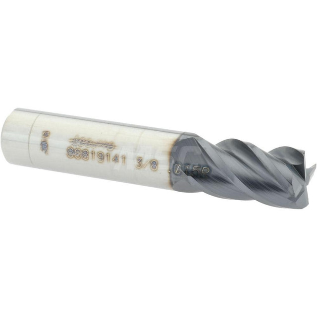 Accupro 12182892 Corner Radius End Mill: 3/8" Dia, 5/8" LOC, 0.015" Radius, 4 Flutes, Solid Carbide