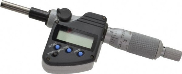 Mitutoyo 350-351-30 0 to 25.4mm Range, 6.35mm Spindle Diameter, 156.5mm OAL, Flat Spindle Electronic Micrometer Head