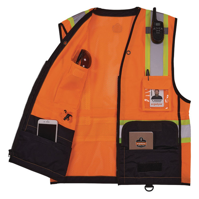 TENACIOUS HOLDINGS, INC. ergodyne® 23043 GloWear 8251HDZ Class 2 Two-Tone Hi-Vis Safety Vest, Small to Medium, Orange