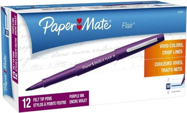 Paper Mate 8450152 Porous Point Pen: Felt Tip, Purple Ink