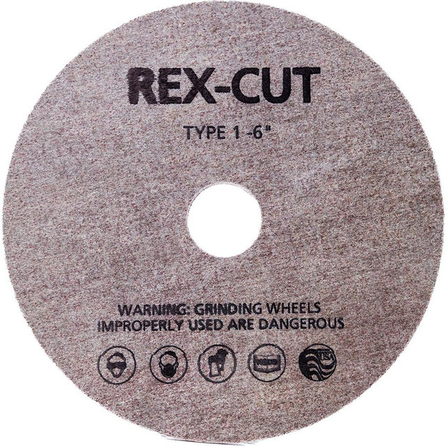 Rex Cut Abrasives 160543 Deburring Wheels; Wheel Diameter (Inch): 6 ; Face Width (Inch): 1/8 ; Center Hole Size (Inch): 5/8 ; Abrasive Material: Aluminum Oxide ; Grade: Coarse ; Wheel Type: Type 1