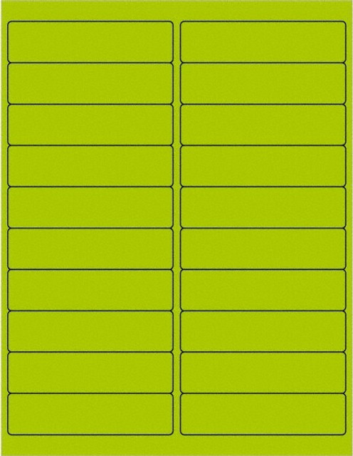 Tape Logic LL177GN Label Maker Label: Fluorescent Green, Paper, 4" OAL, 4" OAW, 2,000 per Roll