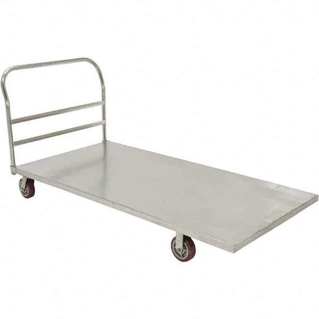 Vestil SSPT-3672 Platform Truck: 2,000 lb Capacity, Stainless Steel Deck, 72" Long, 9-1/2" High