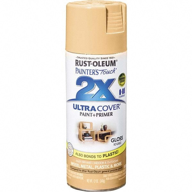 Rust-Oleum 334037 Enamel Spray Paint: Khaki, Gloss, 12 oz